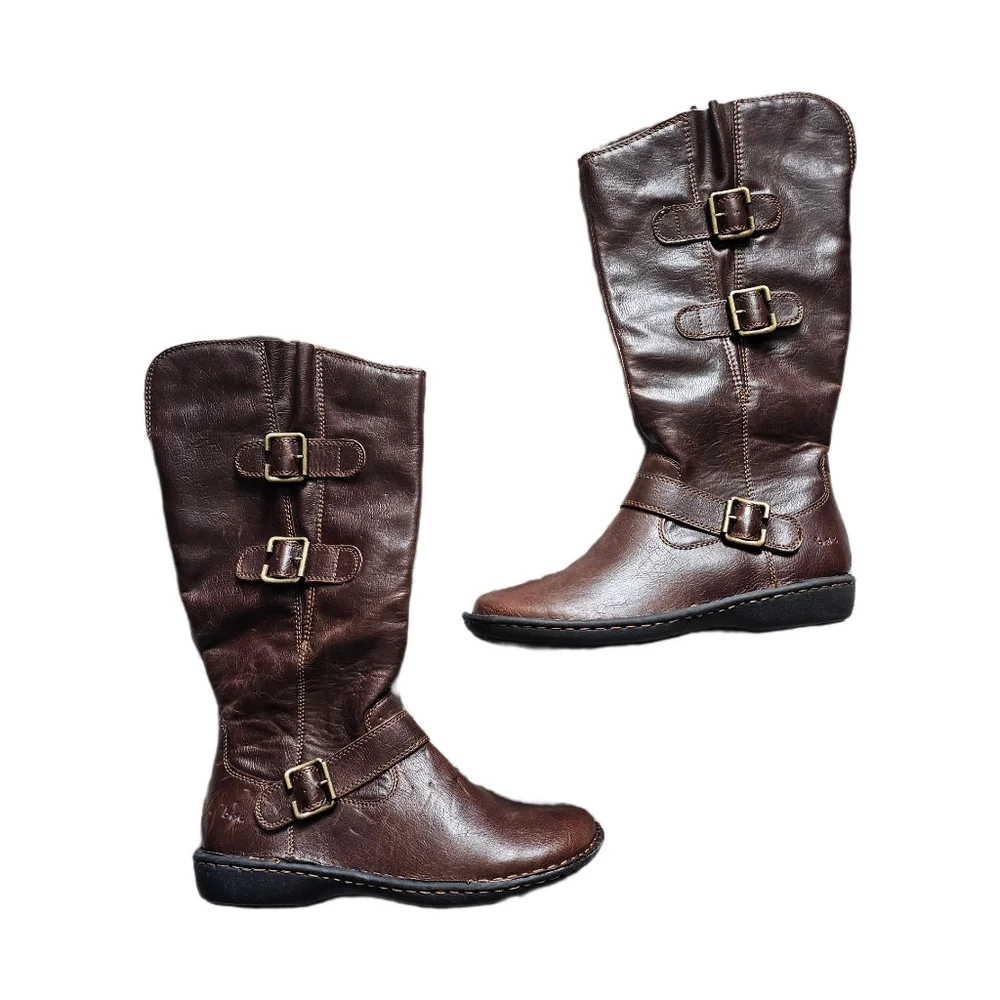 boc Women's Brown Buckle Winter Tall Boots 9.5